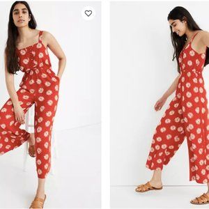 Madewell Button-Front Tank Jumpsuit in Daisy Daydream